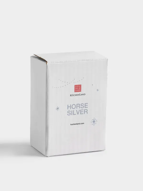 Мүсінше, 8 см, полирезин, күміс, Жылқы, Horse silver, image-4