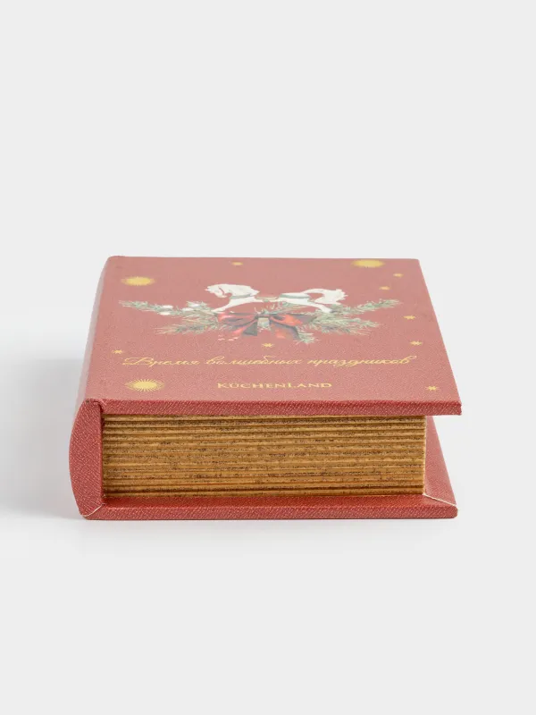 Шкатулка для украшений, 18х13 см, МДФ, прямоугольная, красная, Книга, Christmas miracle classic, image-4