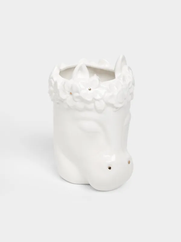 Ваза для цветов, 21 см, декоративная, Лошадь с цветами, Horse in flowers, image-1