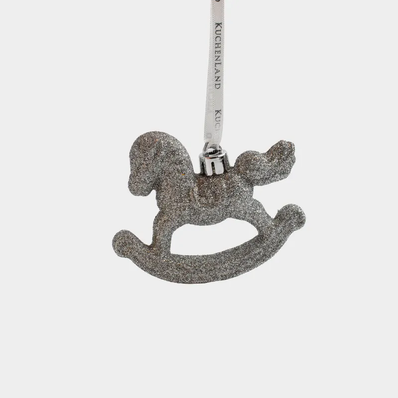 Шырша ойыншығы, 8 см, пластик, жылтыр, күміс, Тербелетін ат, Figure sparkle