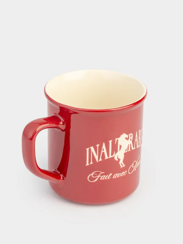 Саптыаяқ, 430 мл, фарфор N, қою қызыл және сүт түстес, Жылқы, Great horse, image-1