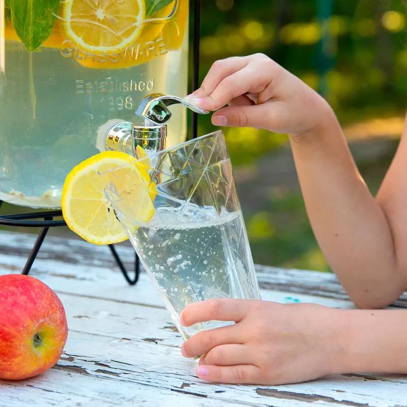 Сусындарға арналған диспенсер, 4 л, тұғырда, шыны Р/металл, қара, Berry, image-3