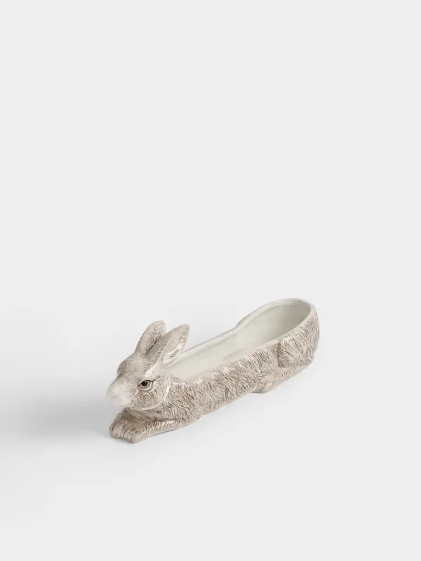 Конфетница, 35х11 см, 680 мл, керамика D, коричневая, Кролик, Easter lace, image-1