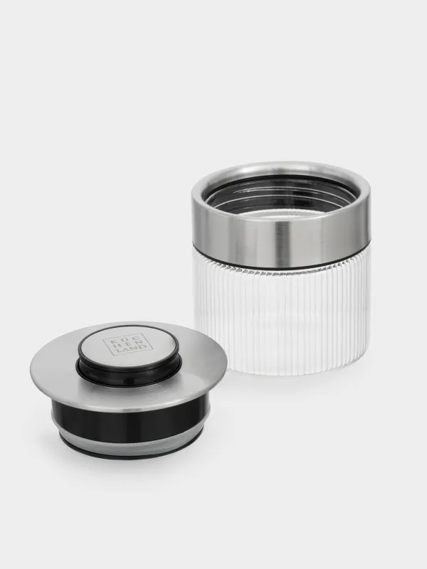 Сусымалы өнімдерге арналған құты, 360 мл, вакуумдық қақпағы бар, шыны Б/болат, Ribby steel, image-3