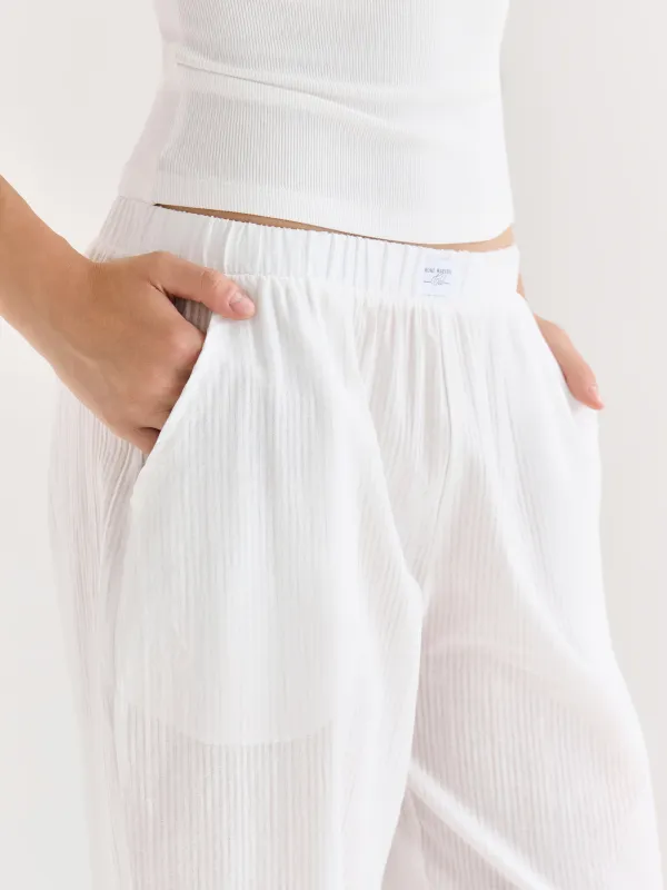 Әйелдер шалбары, үйге арналған, өлшемі L, мақта, ақ, Жолақтар, Leticia, image-3