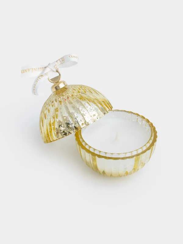 Свеча ароматическая, 8х9 см, в подсвечнике, стекло, шампань, Аромат, Шар, Gold candle, image-1