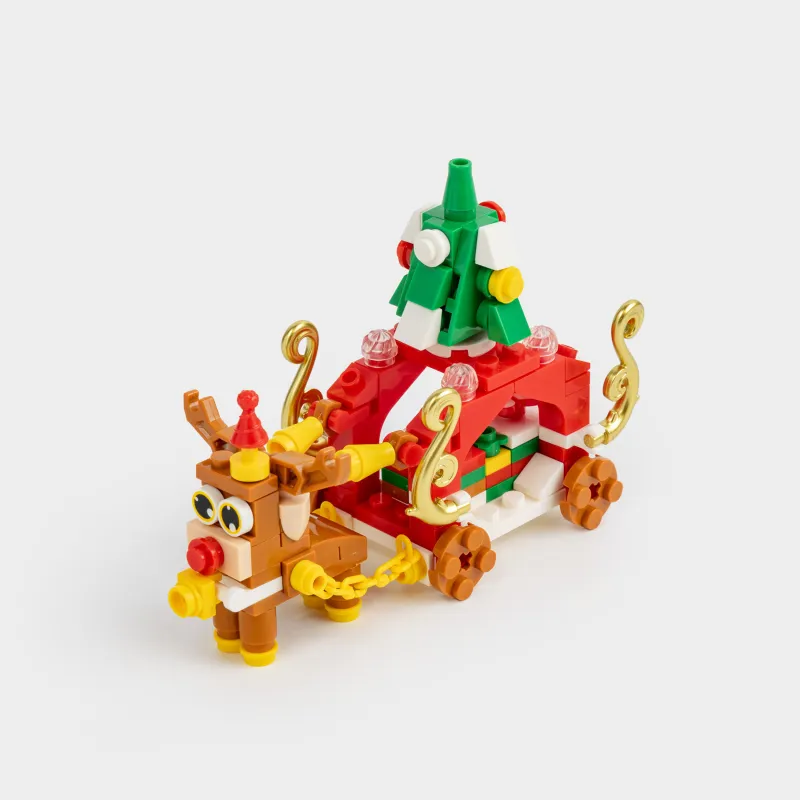 Құрастырушы ойыншық, 12х8 см, 134 дана, пластик, түрлі-түсті, Рождестволық шана, Hobby kids