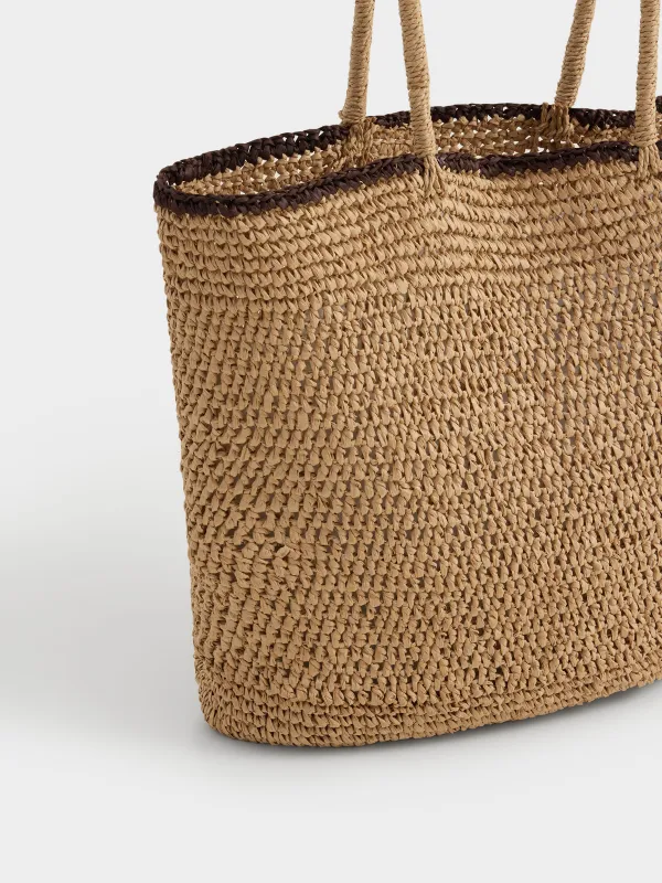 Сумка пляжная, 50х40 см, плетеная, целлюлоза, песочная, Banjo, image-2