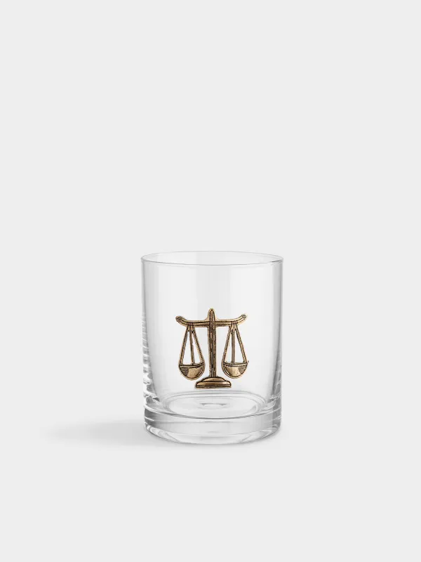 Виски стақаны, 10 см, 340 мл, шыны/металл, алтын түстес, Таразы, Zodiac, image-0