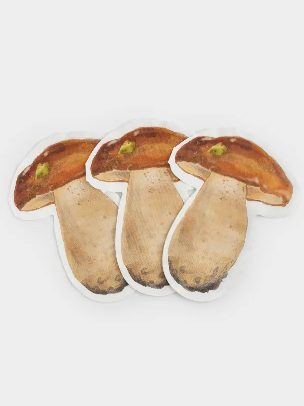 Салфетки бумажные, 25х32 см, 20 шт, фигурные, коричневые, Гриб, Fungi, image-2