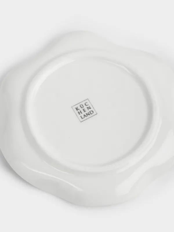 Қасық тұғыры, 12 см, керамика, сүт түстес, Толқынды жиек, Crumple, image-4