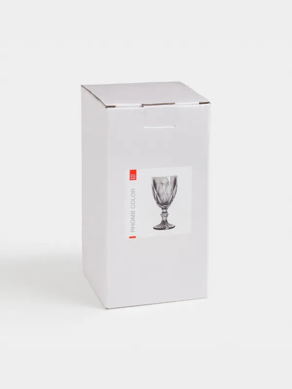 Шарап бокал-кубогы, 300 мл, шыны Р, сұр, Rhomb color, image-4