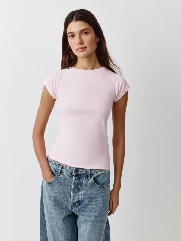Футболка женская, р. L, хлопок/спандекс, розовая, Beatrisa, image-0
