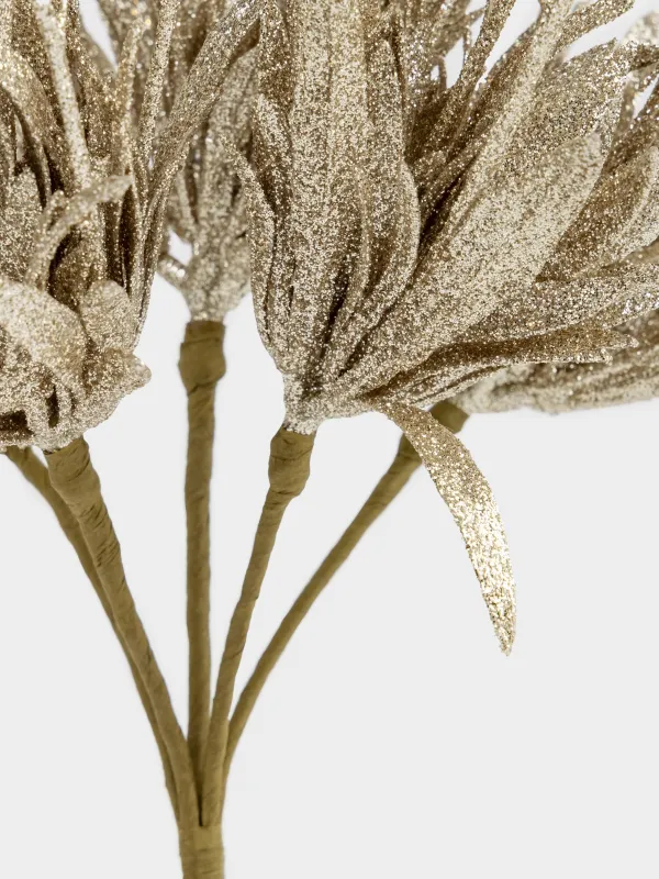 Ветка декоративная, 30 см, пластик/бумага, шампань, Цветы, Sparkle decor, image-4