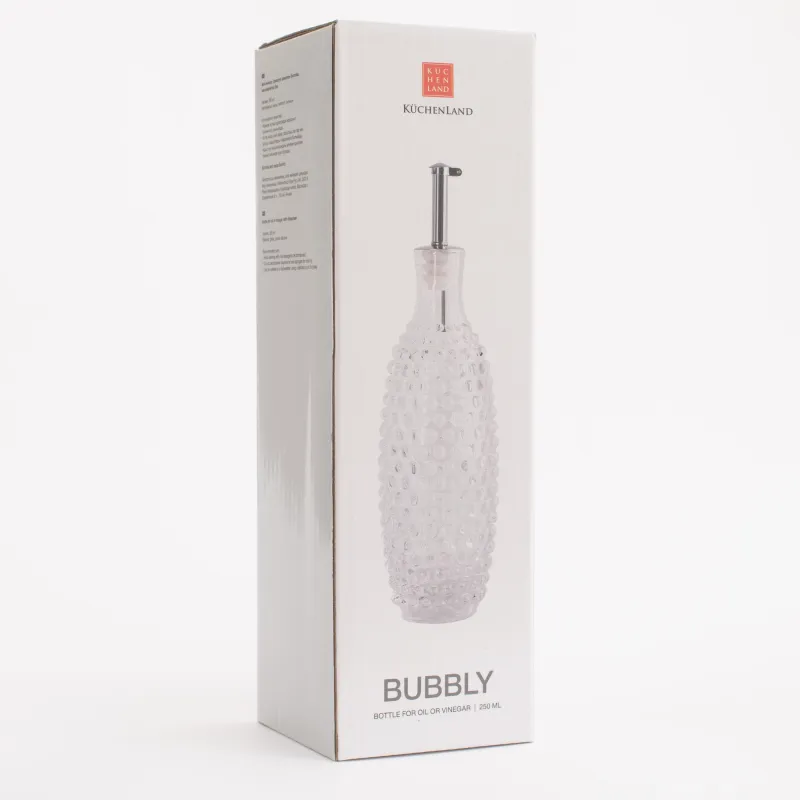 Май немесе сірке суына арналған бөтелке, 250 мл, диспенсері бар, шыны р / металл, көпіршікті, image-5