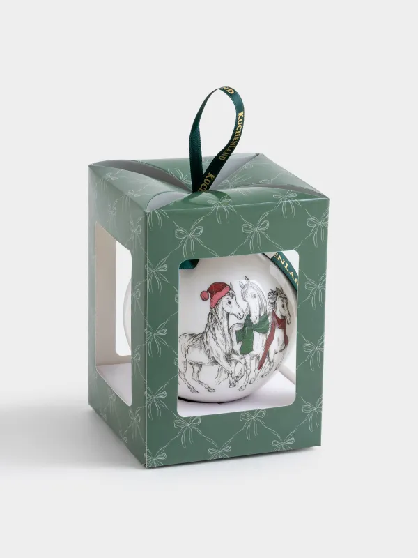 Шырша ойыншығы, 7 см, пенопласт, Шар, Үш жылқы, Ball print, image-3