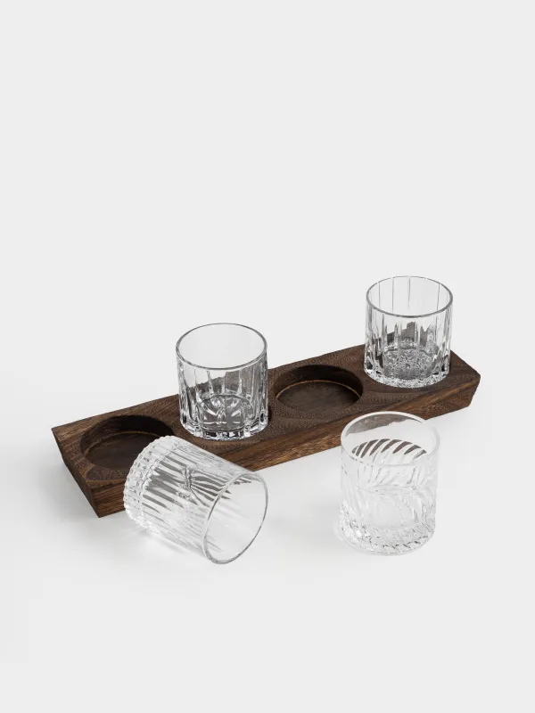 Набор стаканов для виски, 250 мл, 4 шт, на подставке, Ribby wood, image-2