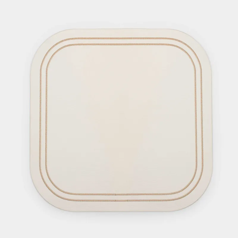 Салфетка под приборы, 33х33 см, ПВХ/полиэстер, квадратная, молочная, Rock vintage