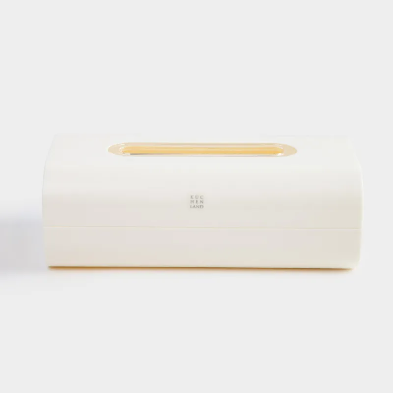 Бокс для бумажных салфеток, 24х14 см, пластик/акрил, молочный, Eleos, image-0