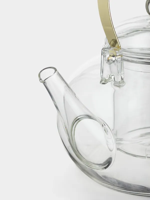 Шайнек, 900 мл, металлдан жасалған шыны, Алтын түсті гүлдер, Lux elements, image-1