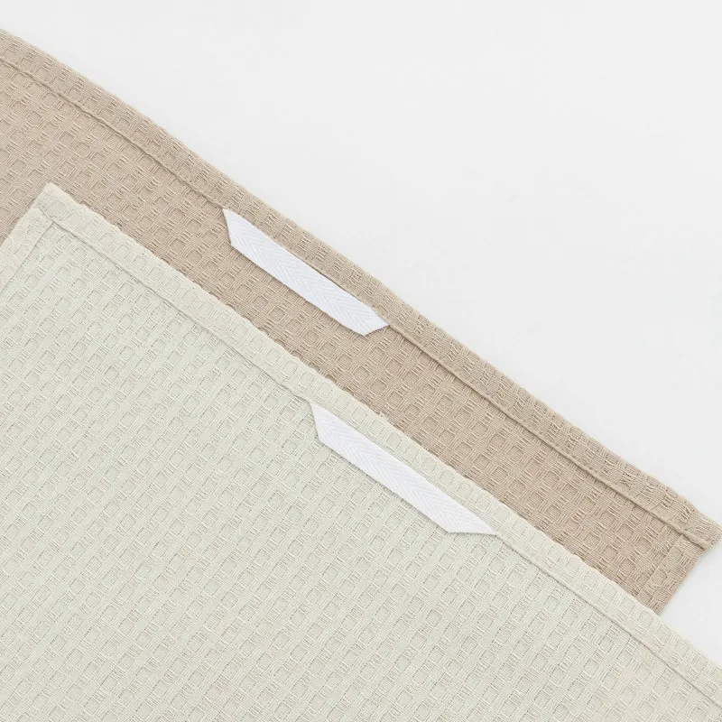 Ас үй сүлгісі, 40х60 см, 2 дана, шілтермен, мақта, сарғылт-қоңыр, Waffle, image-4