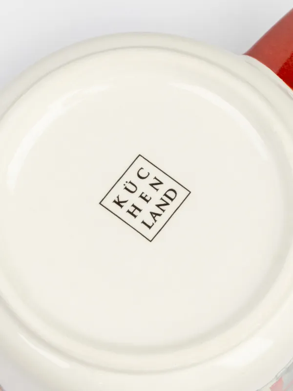 Саптыаяқ, 470 мл, керамика, ақ және қою қызыл, Шумақ жібі бар мысық, Winter friends, image-3