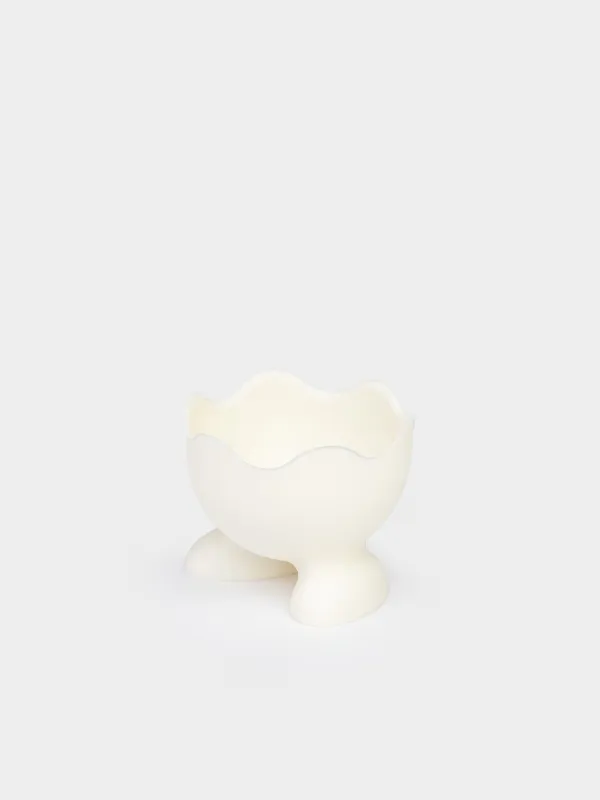 Подставка для яйца, 4 см, силикон, молочная в крапинку, Яйцо, Easter, image-2