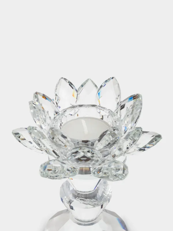 Подсвечник, 14 см, для чайной свечи, Лотос, Crystal flower, image-3