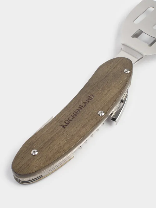 Мультитул для барбекю, 5 в 1, 42 см, разборный, сталь/дерево, BBQ, image-5