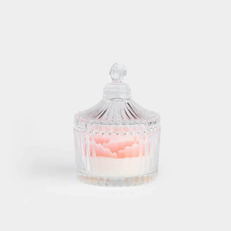 Хош иісті шам, 6х9 см, шам ұстағышта, қақпағы бар, шыны, Blue Bell, Раушан, Rose