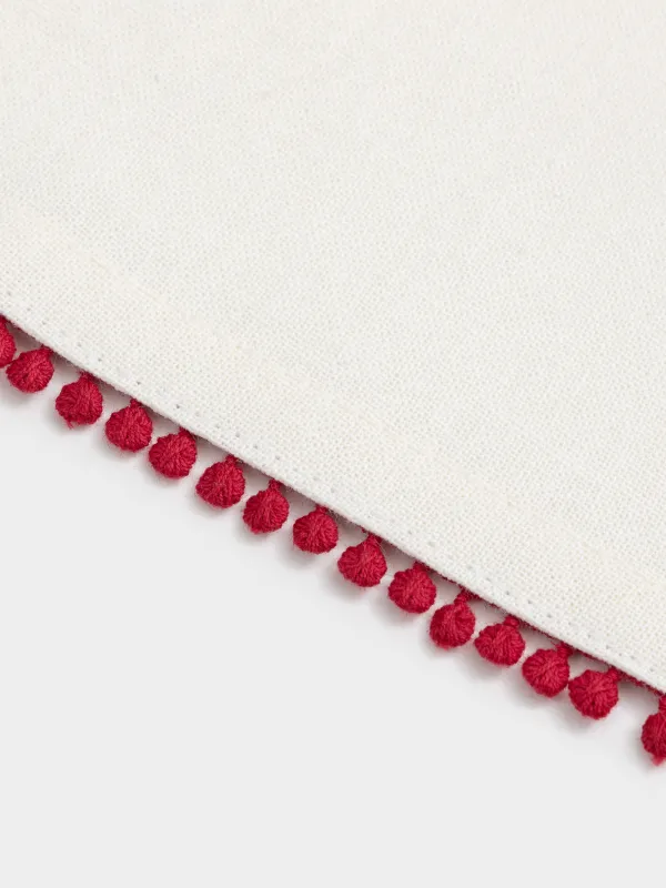 Асүйлік сүлгі, 40х60 см, 2 дана, мақта, сүтті/қызыл, Жылқы, Christmas traditions, image-2