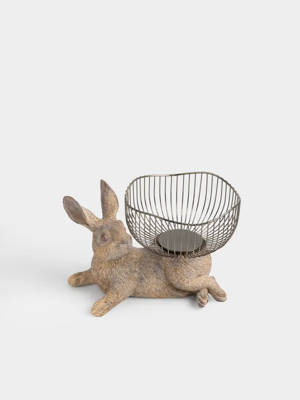 Корзина для фруктов, 31х20 см, металл/полирезин, бежевая/бронзовая, Кролик, Rustic Easter, image-3