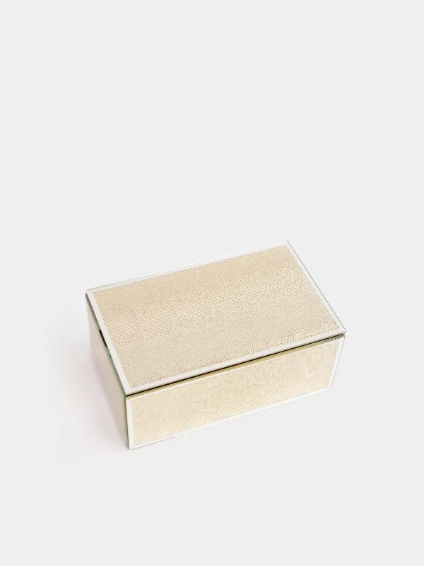 Зергерлік қобдиша, 21х13 см, шыны, алтын, Жылан принті, Snake print, image-3