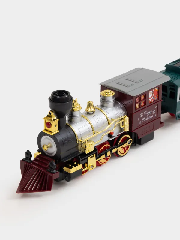 Ойыншық теміржол, L, музыкалық, жарықтандырылған/түтіні бар, тұғырда, пластик, Game rail, image-5