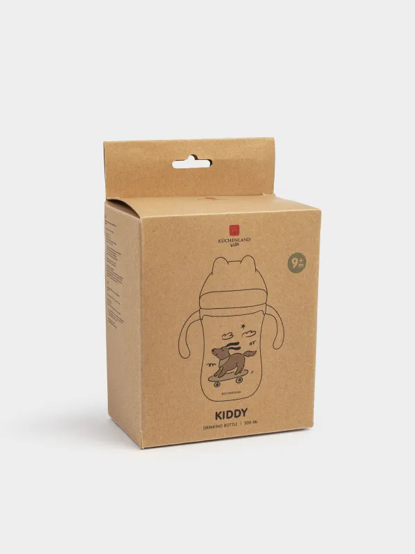 Ішуге арналған бөтелке, балаларға арналған, 350 мл, тритан, сұр және көгілдір, Скейттегі ит, Kiddy, image-6