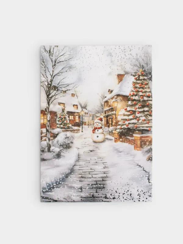 Открытка подарочная, 12х17 см, бумага, Snowy house, image-0