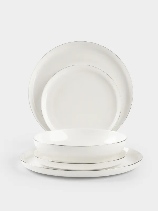 Түскі ас жиынтығы, 6 парсы, 18 пр, фарфор F, ақ, Ideal silver, image-8