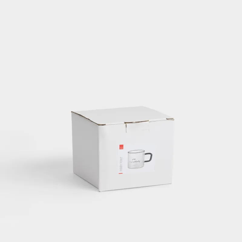 Саптыаяқ, 420 мл, шыны Р, қара тұтқа, Joy in simplicity, Ribby font, image-4