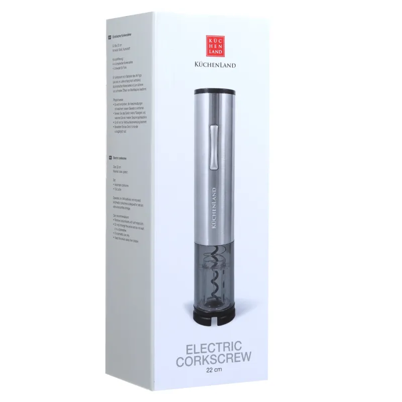 Электрлік штопор, 22 см, фольга кескіш, болат/пластик, LED B, Bar, image-1