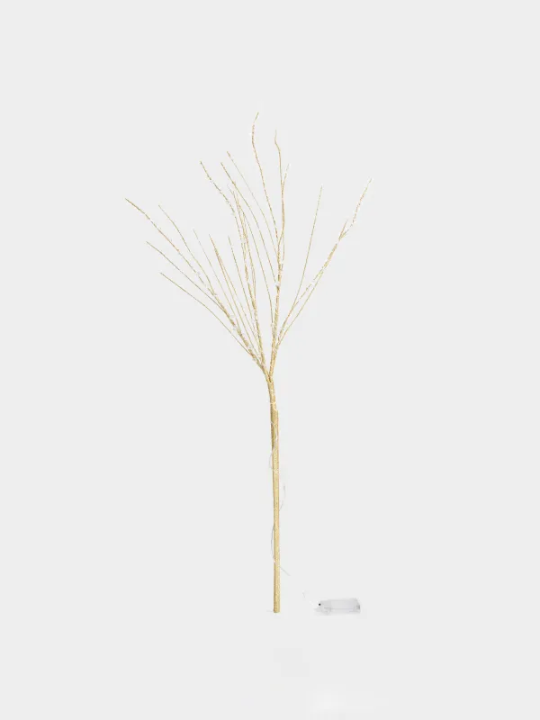 Сәндік бұтақ, 1 м, жарықтандырылған, полипропилен/металл, алтын түстес, Кристалдар, Crystal decor, image-0