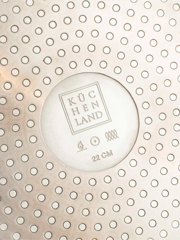 Сковорода блинная, 22 см, с покрытием, с блинной лопаткой, металл/дерево, кремовая, Crepe, image-5