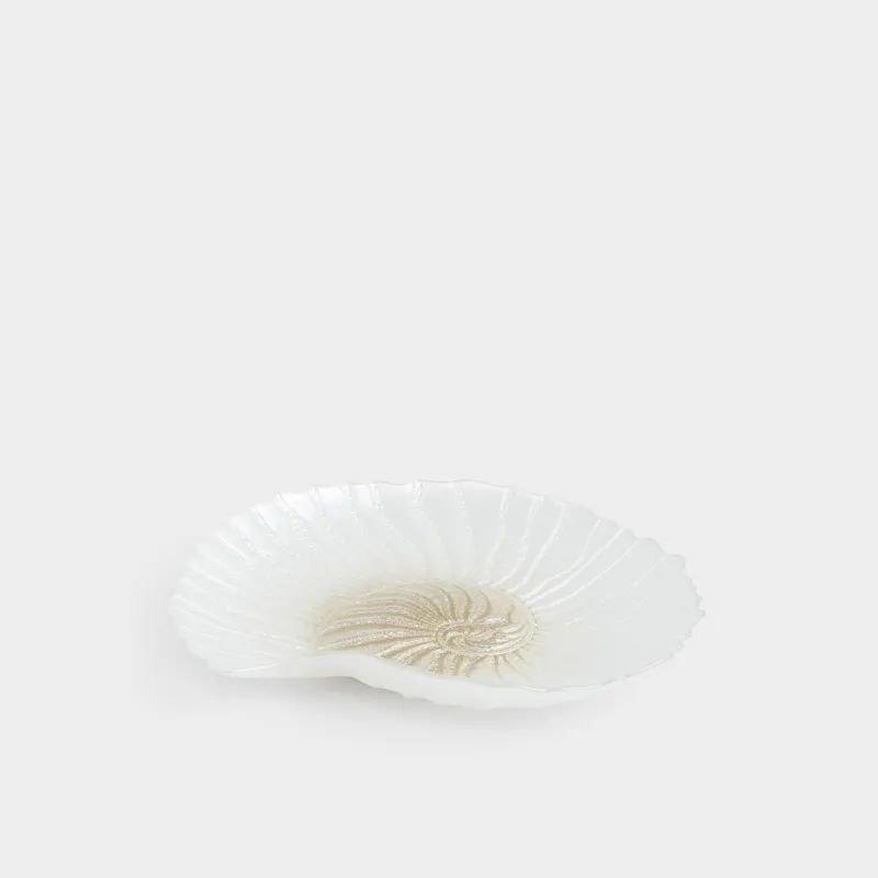 Ыдыс, 31х29х4 см, шыны, сүт түстес/шампан, Қабыршақ, Ammonite, image-0