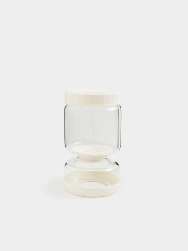 Маринадталған тағамдарға арналған құты, 300/600 мл, қос шыны/силикон, сарғылт-қоңыр, Laneri, image-0