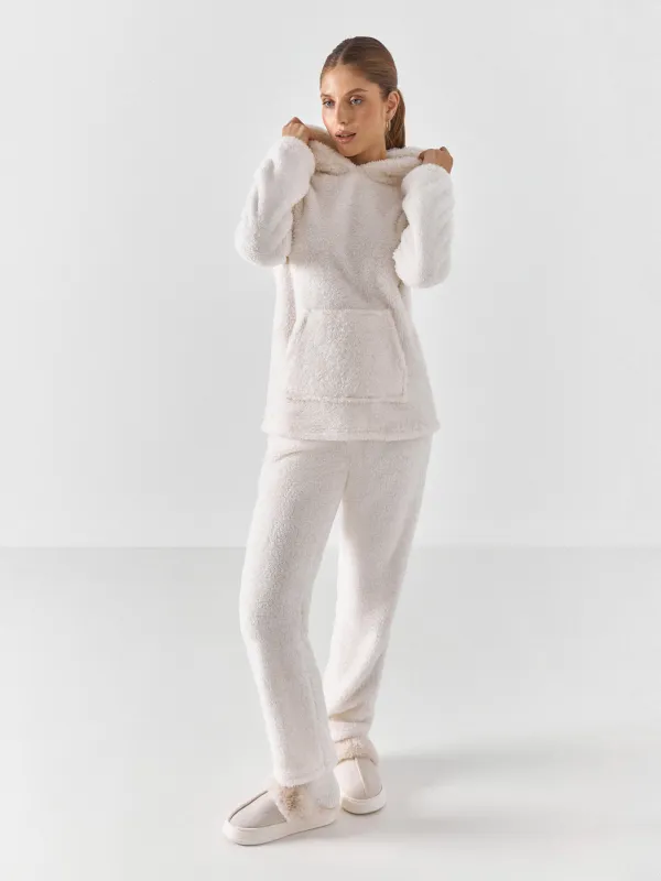 Әйелдерге арналған худи, үйге арналған, өлшемі S, жасанды үлбір, сүт түстес, Kiriana, image-0