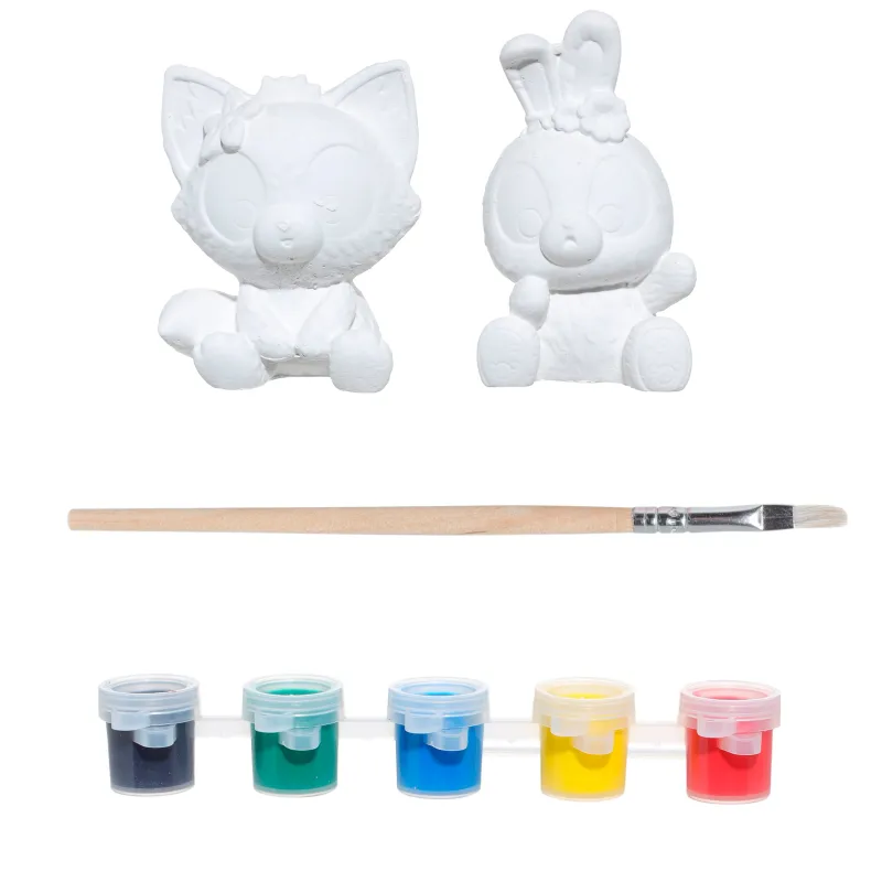 Шығармашылық жинағы, 2 зат, гипс, кескіндеме, Мысық және қоян, Creative