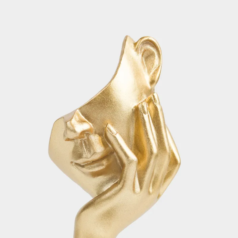 Статуэтка, 16 см, полирезин, золотисто-черная, Фрагмент лица, Face, image-6