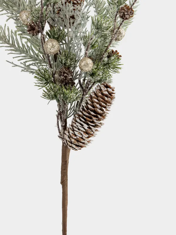 Сәндік бұтақ, 83 см, пластик/полиэстер, Шампан жидектері мен шырша бүршіктері, Conifer champagne, image-2