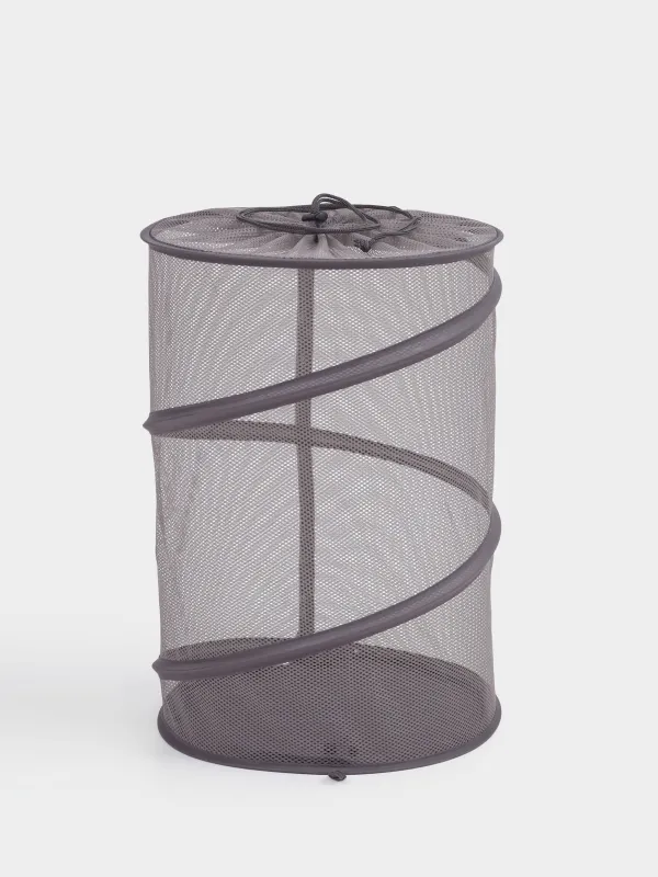 Кірге арналған себет, 46х34 см, жиналмалы, полиэстер/болат, дөңгелек, қара, Safety, image-0