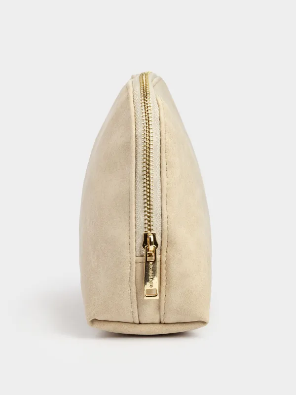 Косметикалық сөмке, 22х17 см, полиуретан, сарғылт-қоңыр, Krast, image-4