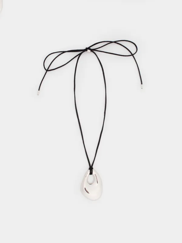 Шынжыр-бау, 1,6 м, аспасы бар, металл/нейлон, күміс, Jewelry, image-0